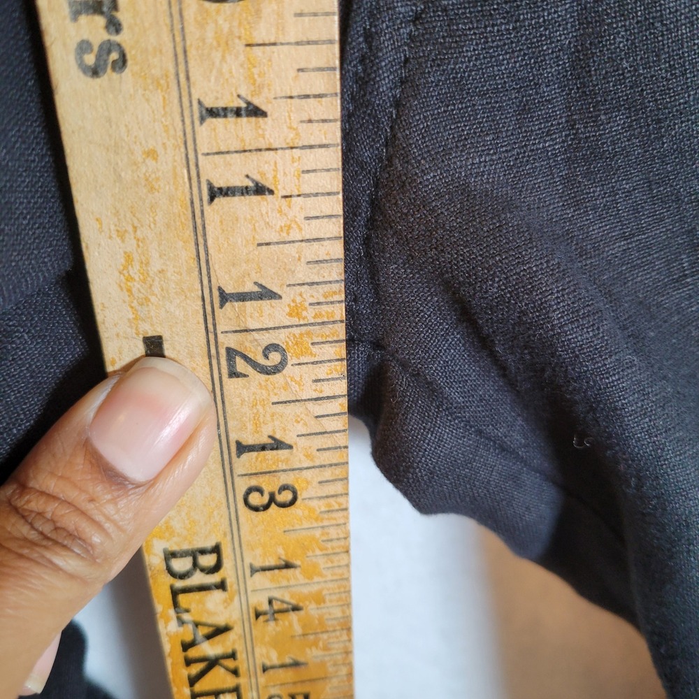 LAGENCE Womens Wide Leg Linen Pants Size 31 Black Bohemian Beachy Lagenlook Art - Picture 6 of 13
